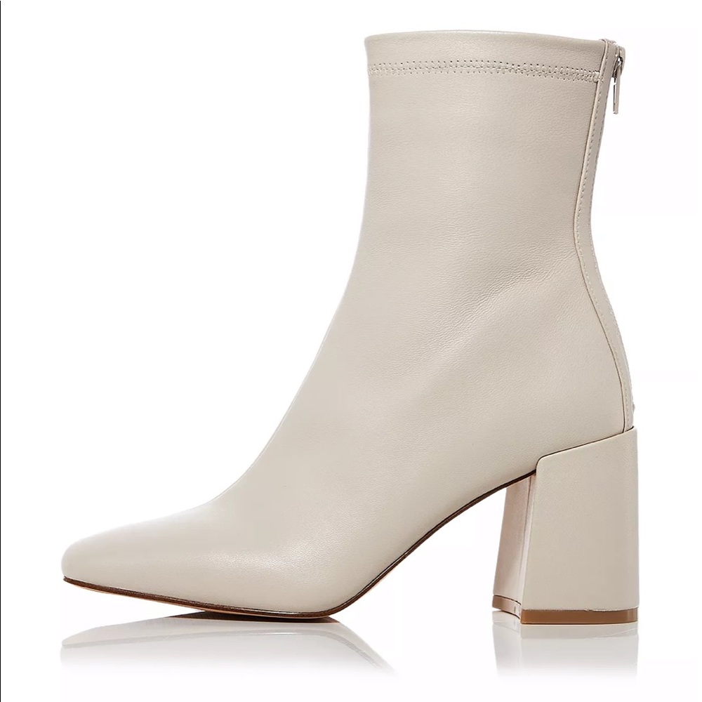 Aqua Juno Leather Square-Toe Booties - Picture 2 of 10